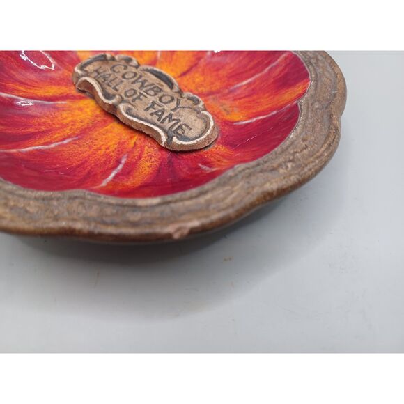 Treasure Craft USA Cowboy Hall of Fame Fire Flame Red Orange Trinket Ring Dish - Picture 6 of 12